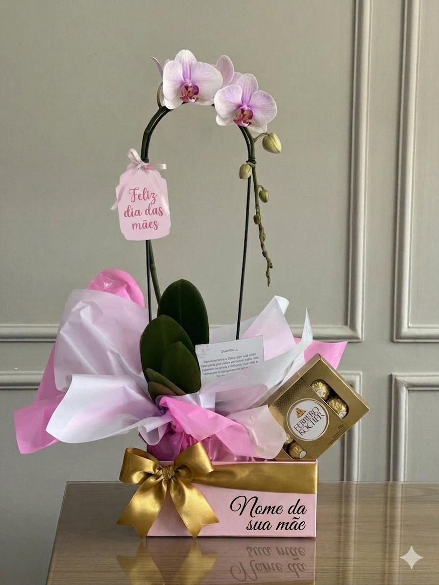 Box Orquídea com Ferrero Rocher — Dia das Mães