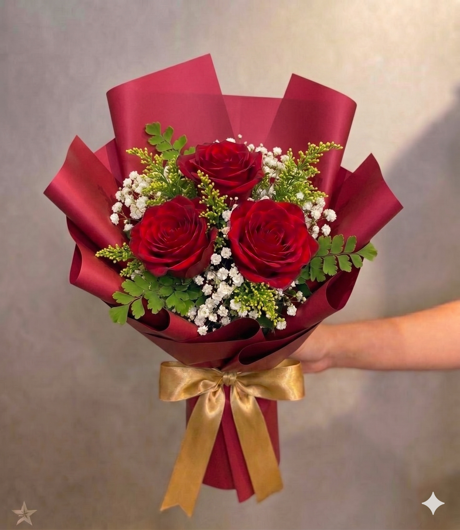 Buquê 3 Rosas Vermelhas — Floricultura Salvador