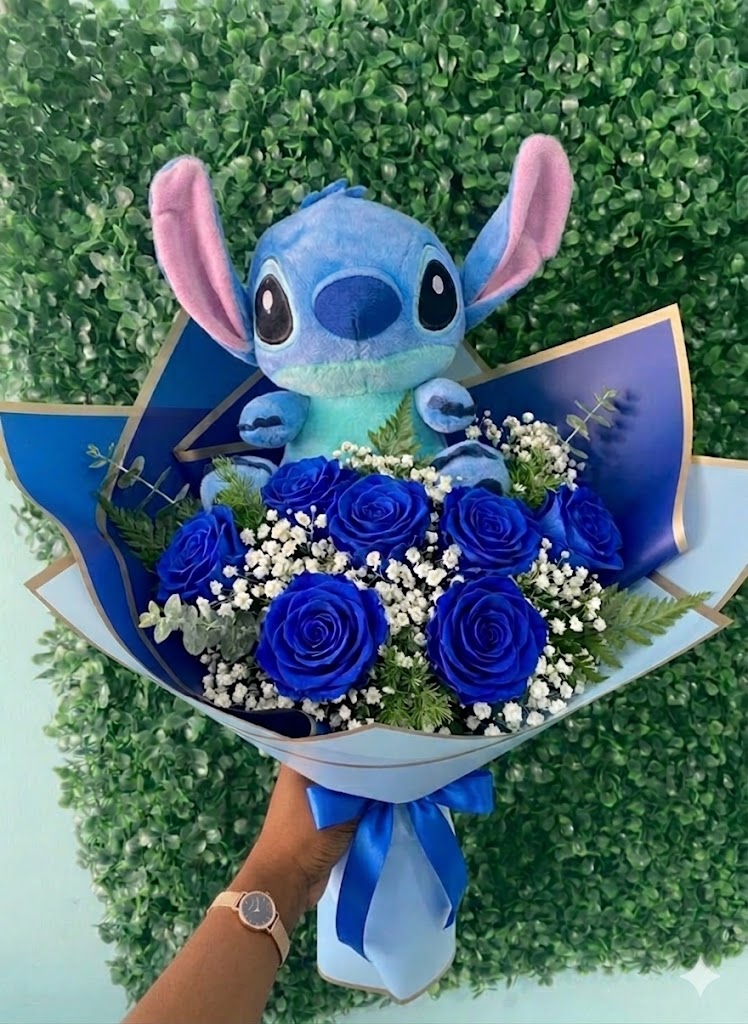 Buquê Azul com Stitch